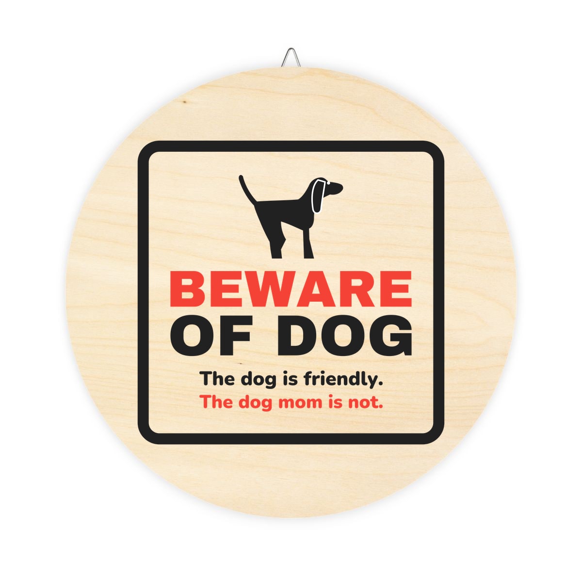 Beware of Dog Wood Sign