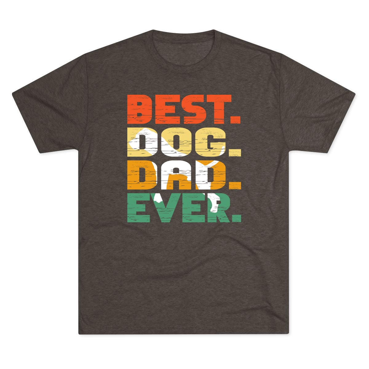 Best Dog Dad Ever Retro Stripe Tri-Blend Tee