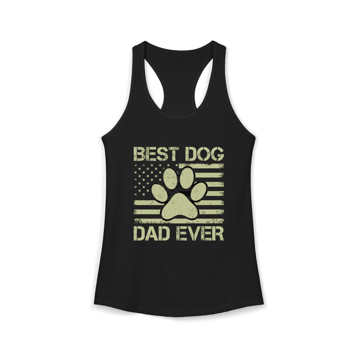 Best Dog Dad Ever Flag Paw Tank Top