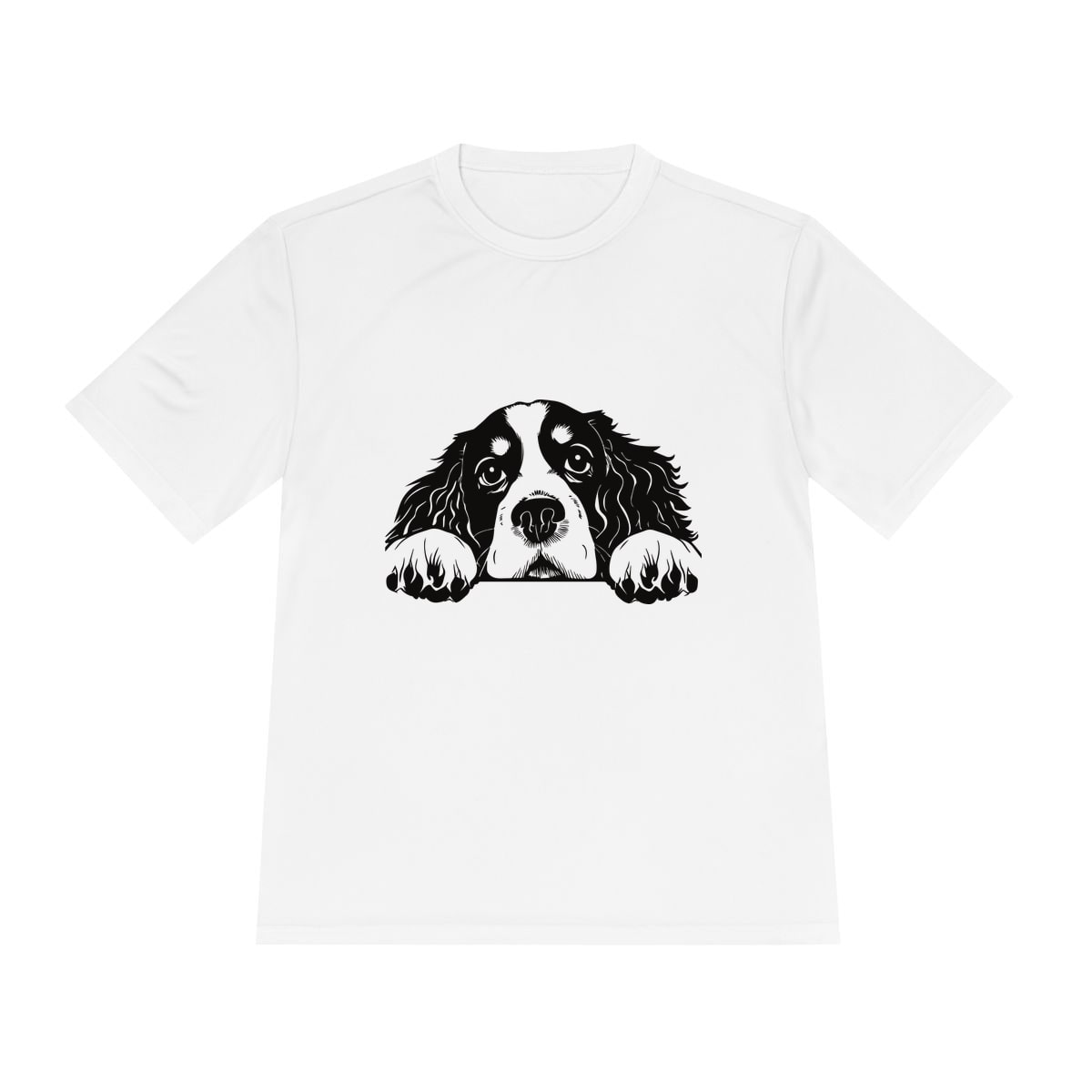 Peeking Cavalier King Charles Spaniel Moisture Wicking Tee
