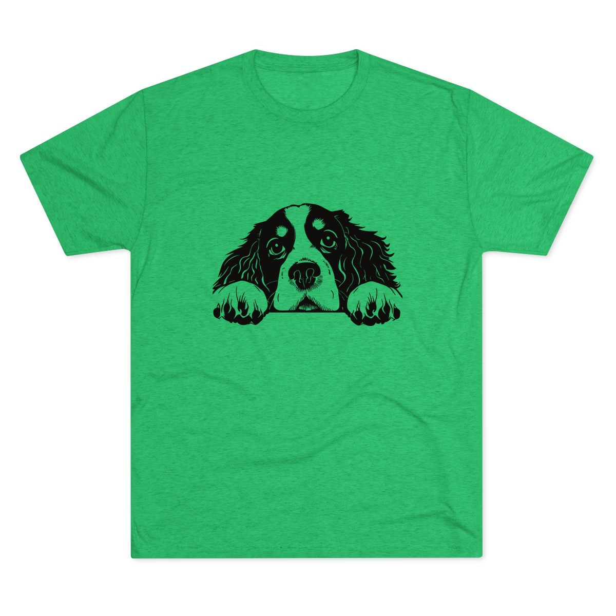 Peeking Cavalier King Charles Spaniel Tri-Blend Tee