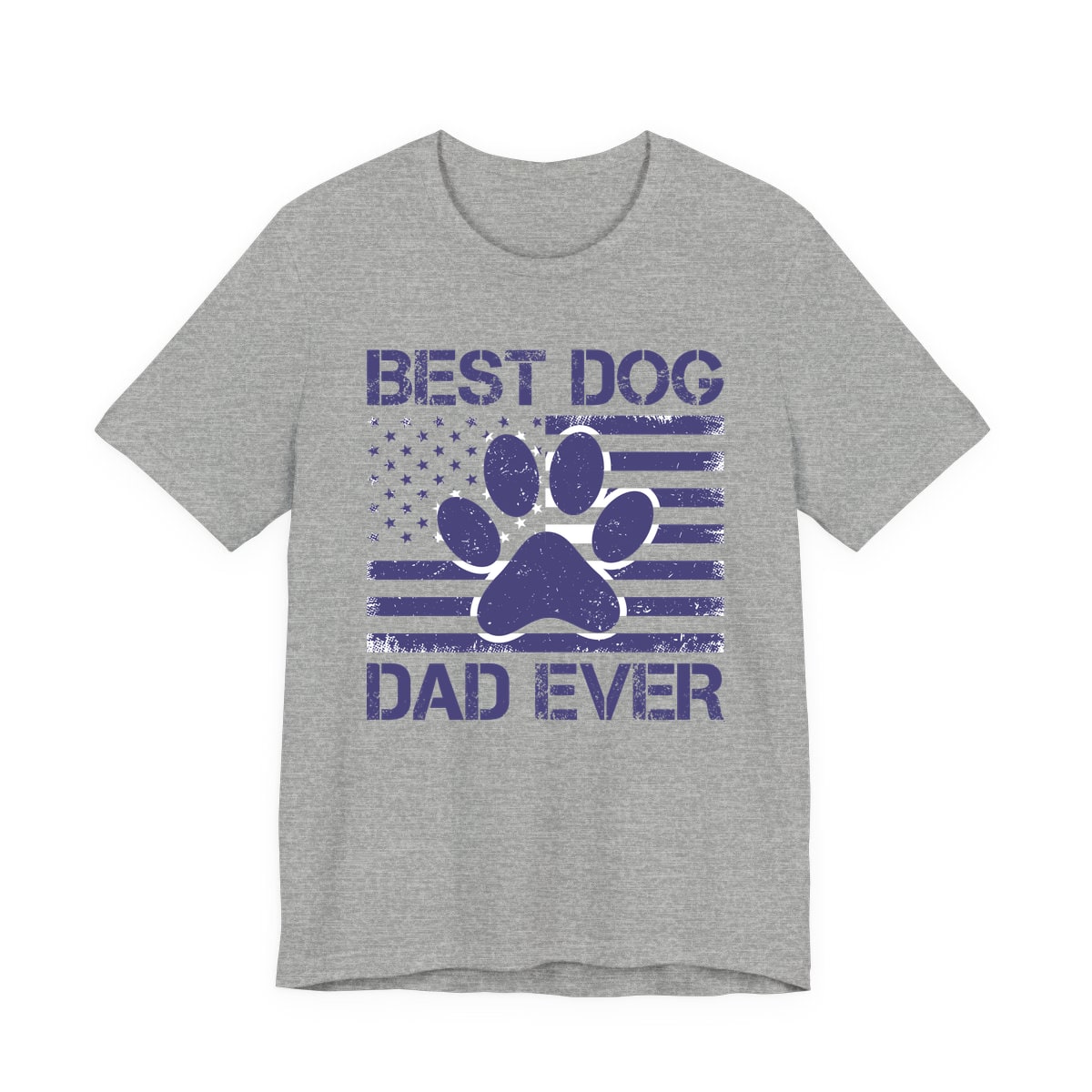 Best Dog Dad Ever Flag Paw Jersey Tee