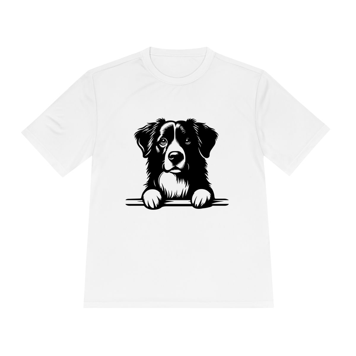 Peeking Australian Shepherd Moisture Wicking Tee by Sport-Tek