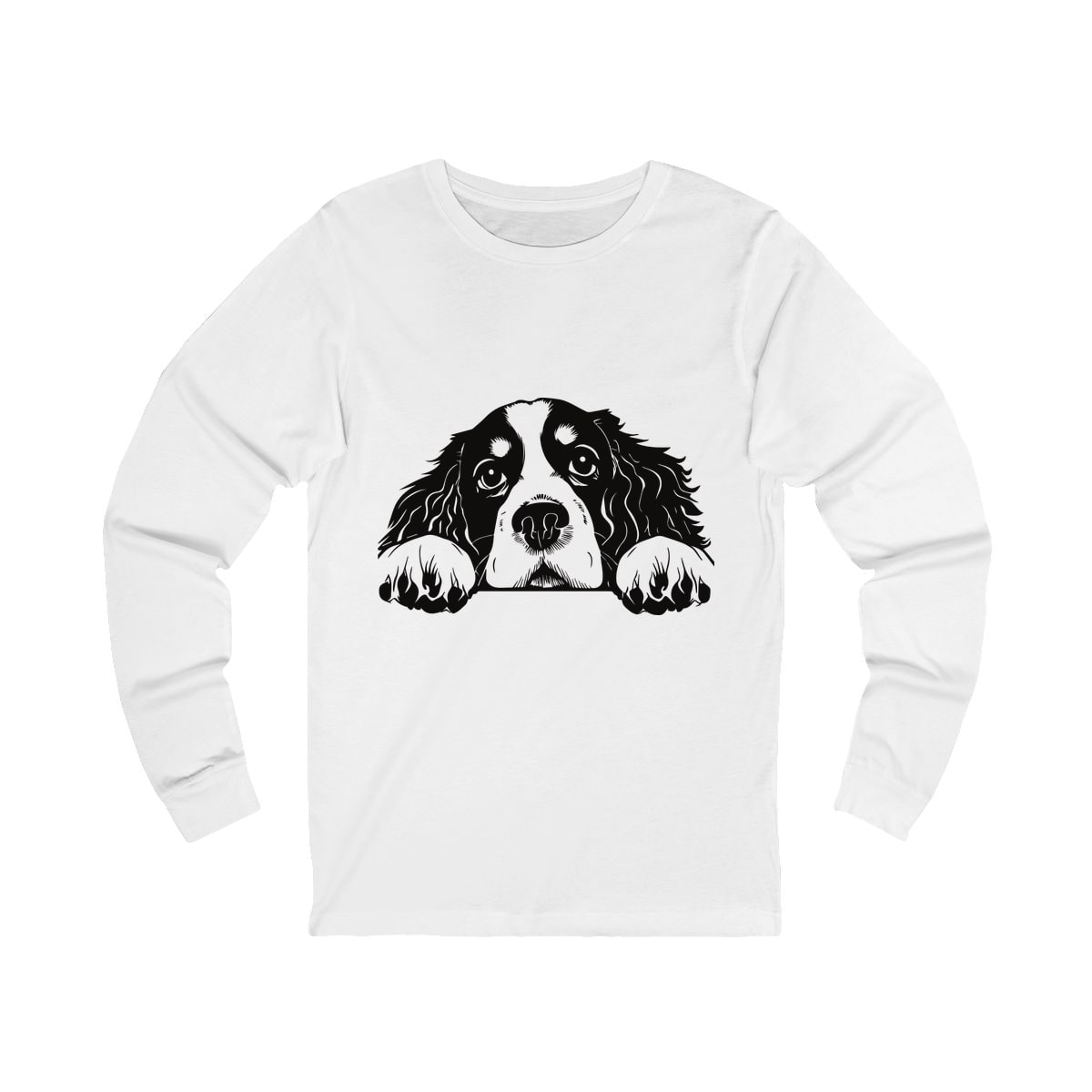 Peeking Cavalier King Charles Spaniel Long Sleeve Shirt