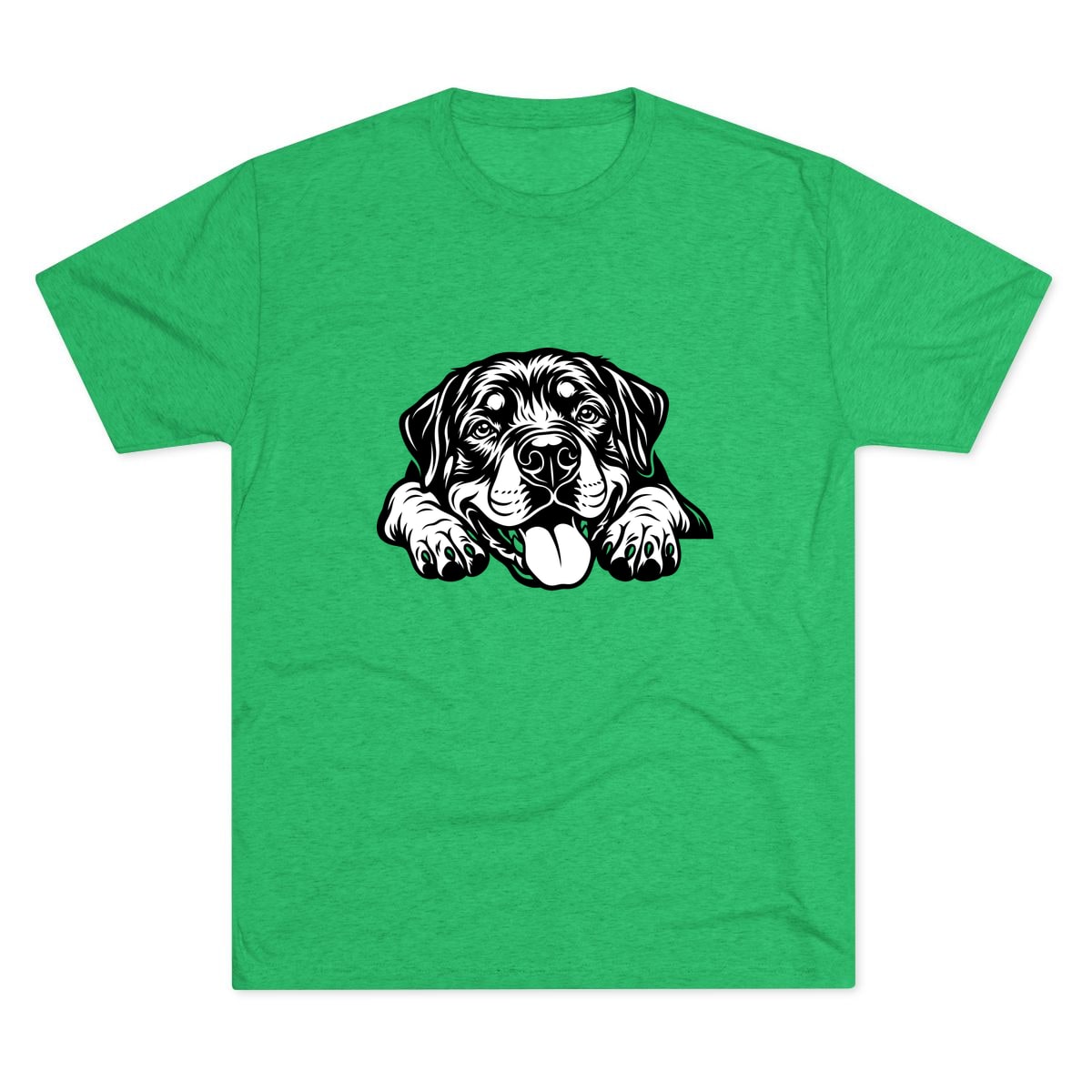 Rottweiler Peeking lying, paws forward Tri-Blend Tee