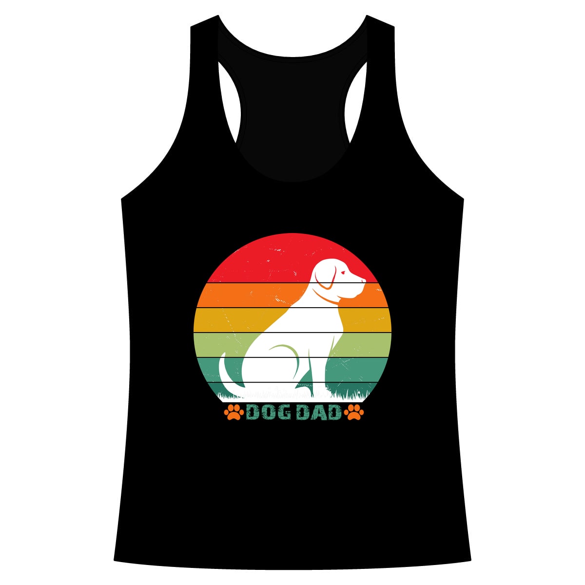 Dog Dad Retro Sunset Performance Tank