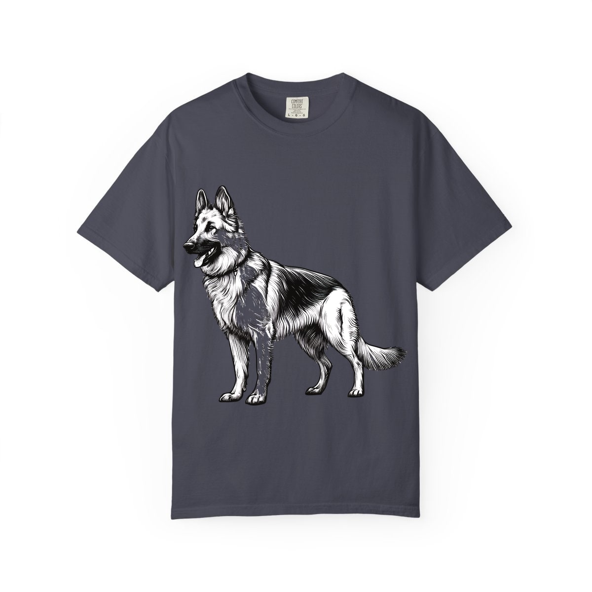 German Shepherd Sketch engraving full body Comfort Colors Tee