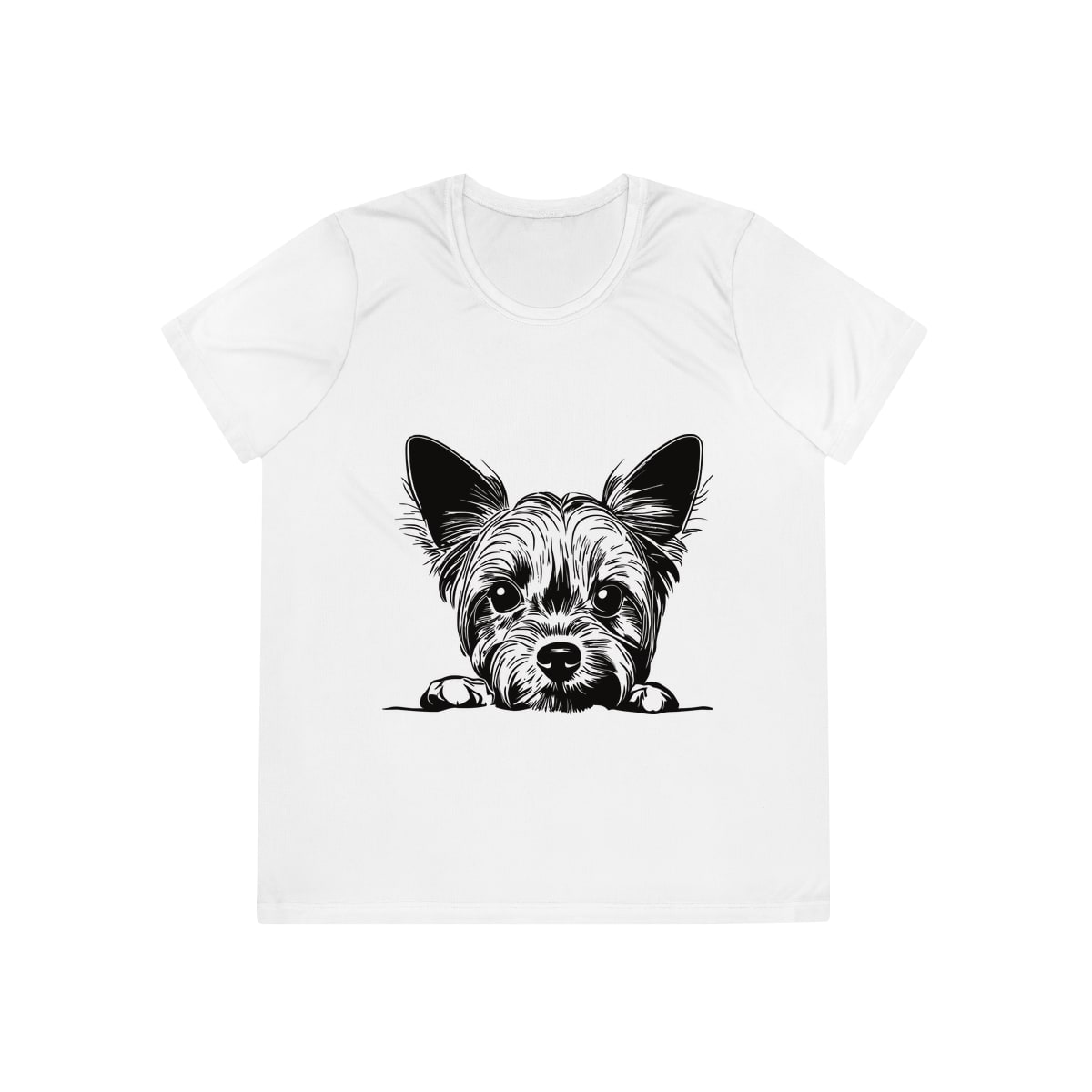 Peeking Yorkie Ladies Competitor Tee by Sport-Tek