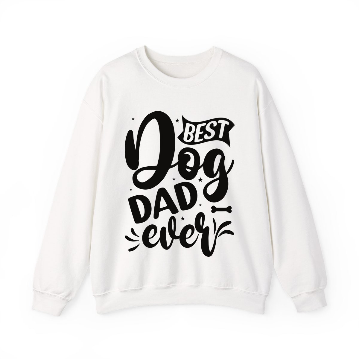 Best Dog Dad Ever Script Crewneck Sweatshirt