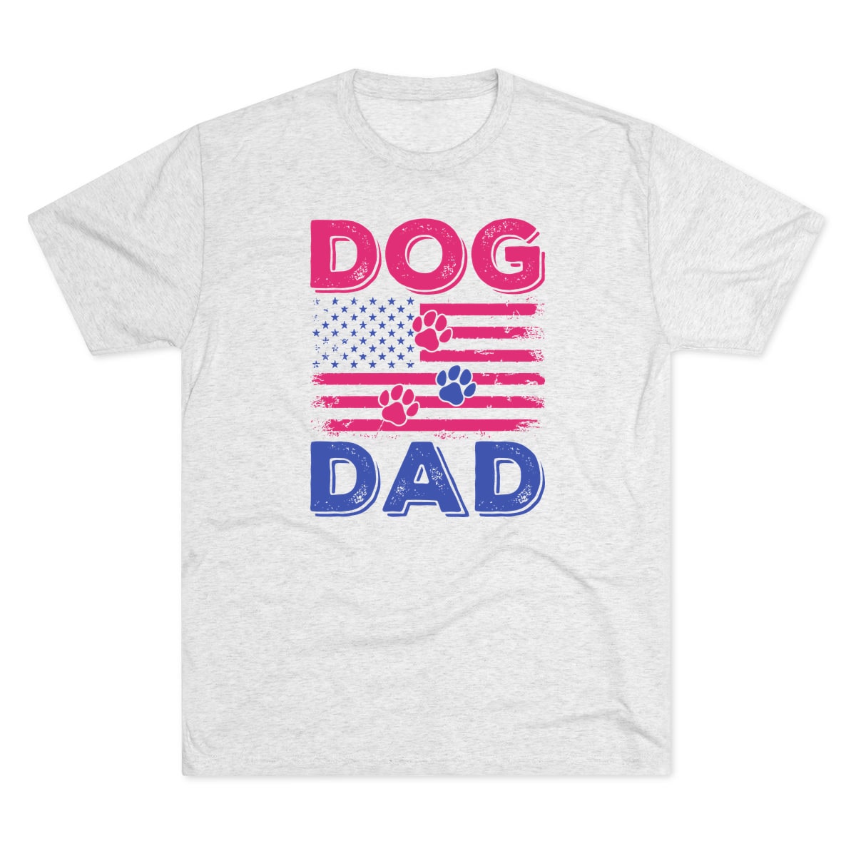 Dog Dad American Flag Tri-Blend Tee