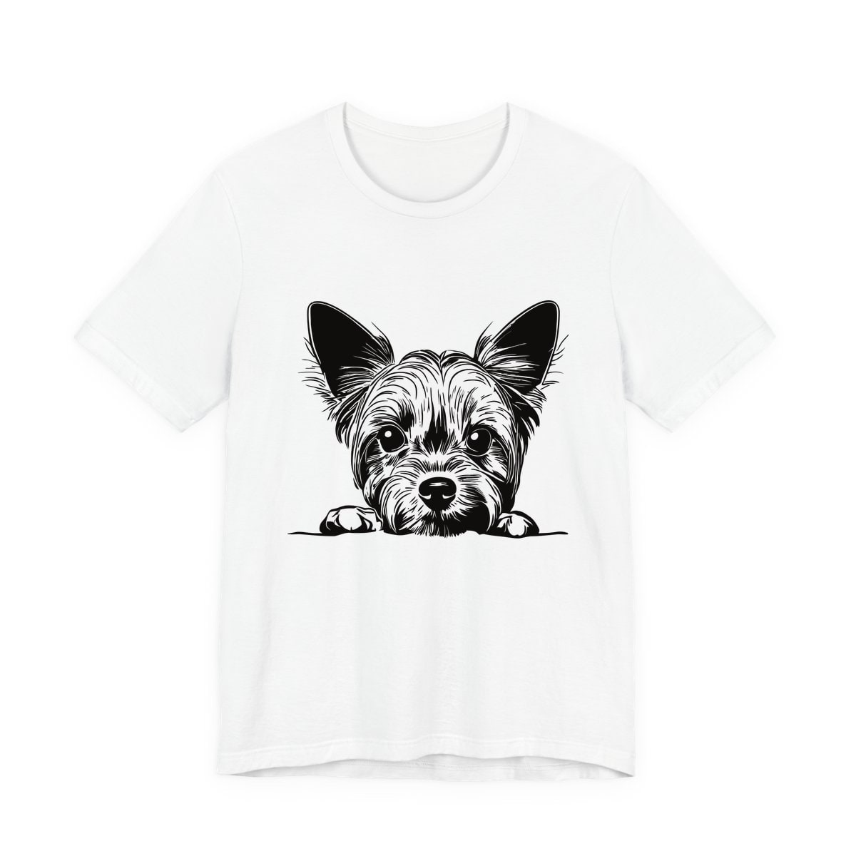 Peeking Yorkie Jersey Tee