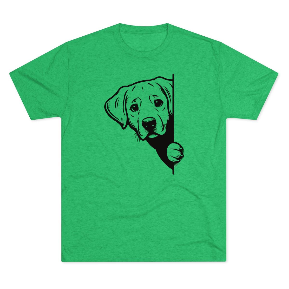 Labrador Retriever Peeking peeks from side edge Tri-Blend Tee