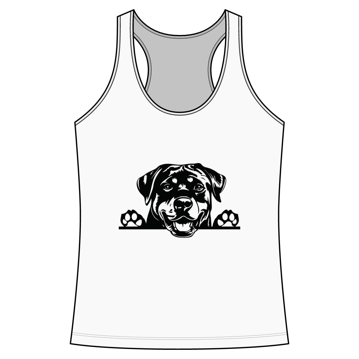 Peeking Rottweiler Performance Tank