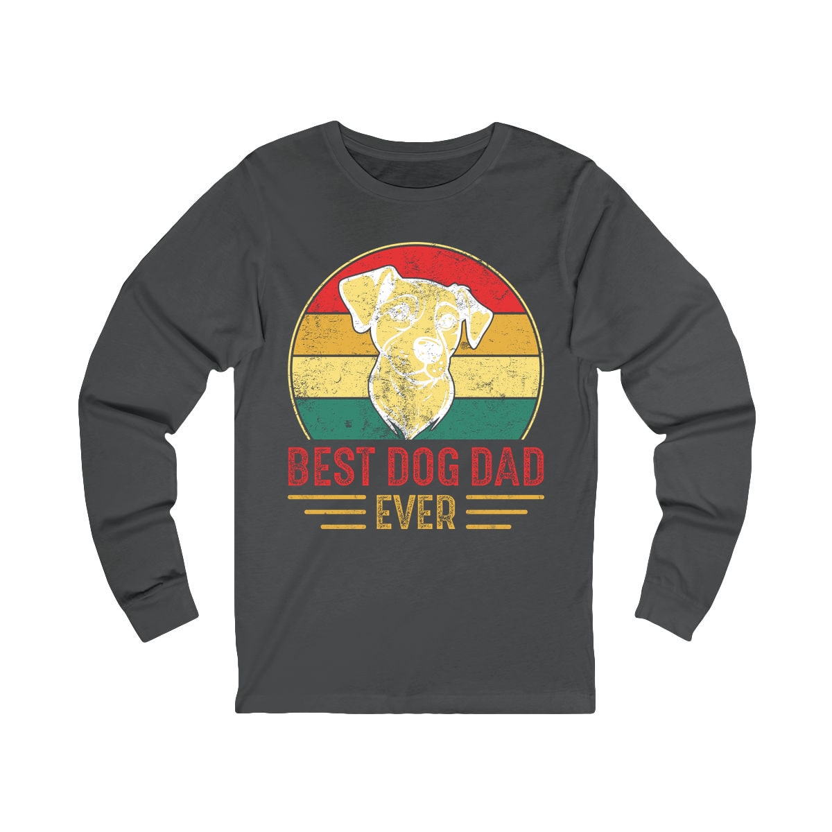 Best Dog Dad Ever Sunset Pup Long Sleeve Shirt