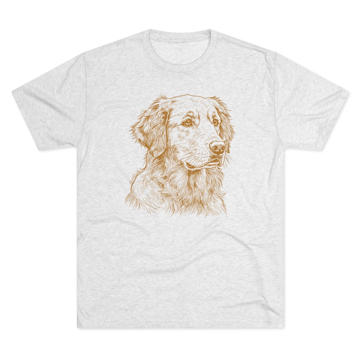 Golden Retriever Sketch gold engraving Tri-Blend Tee