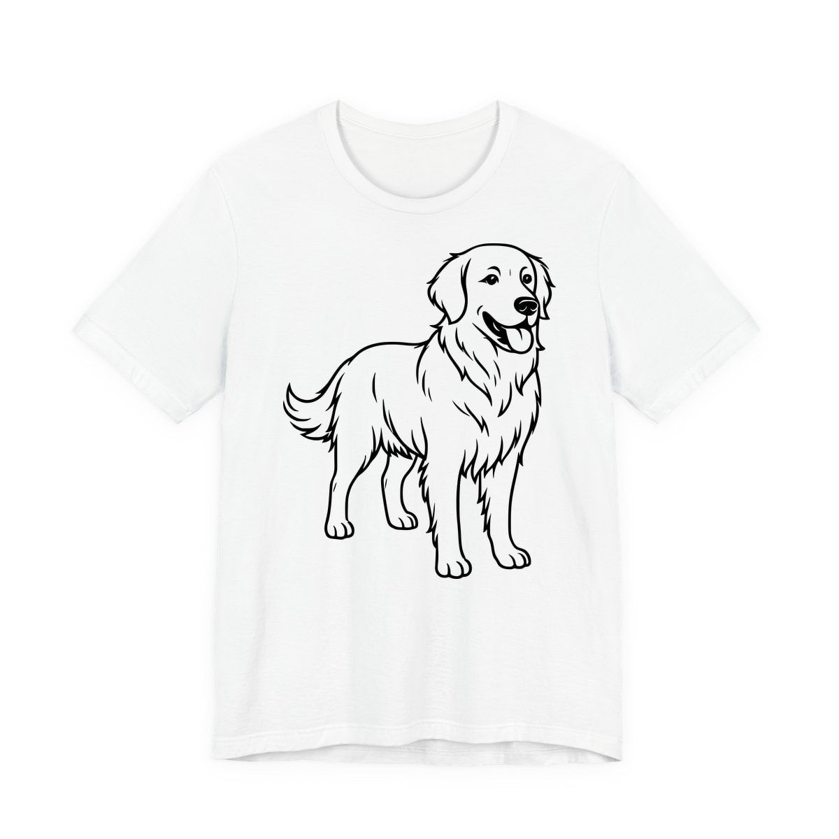 Golden Retriever Portrait outline full body Jersey Tee