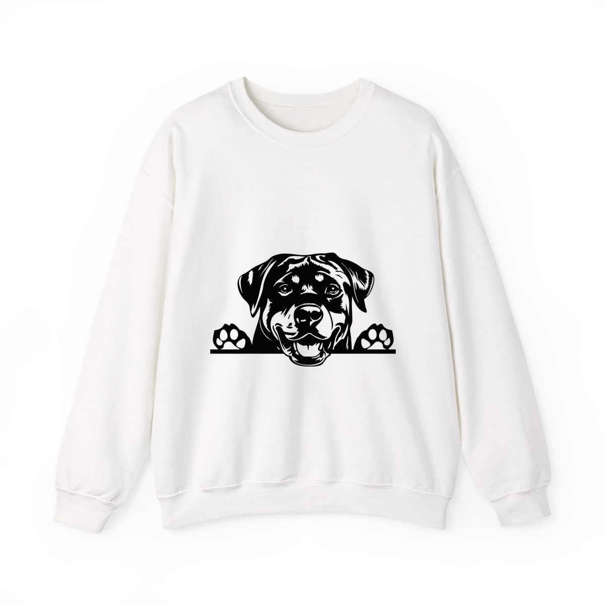 Peeking Rottweiler Crewneck Sweatshirt
