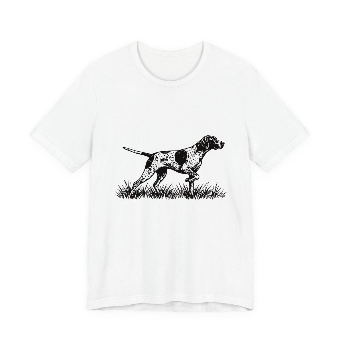 German Shorthaired Pointer Portrait pointing in grass Jersey Tee