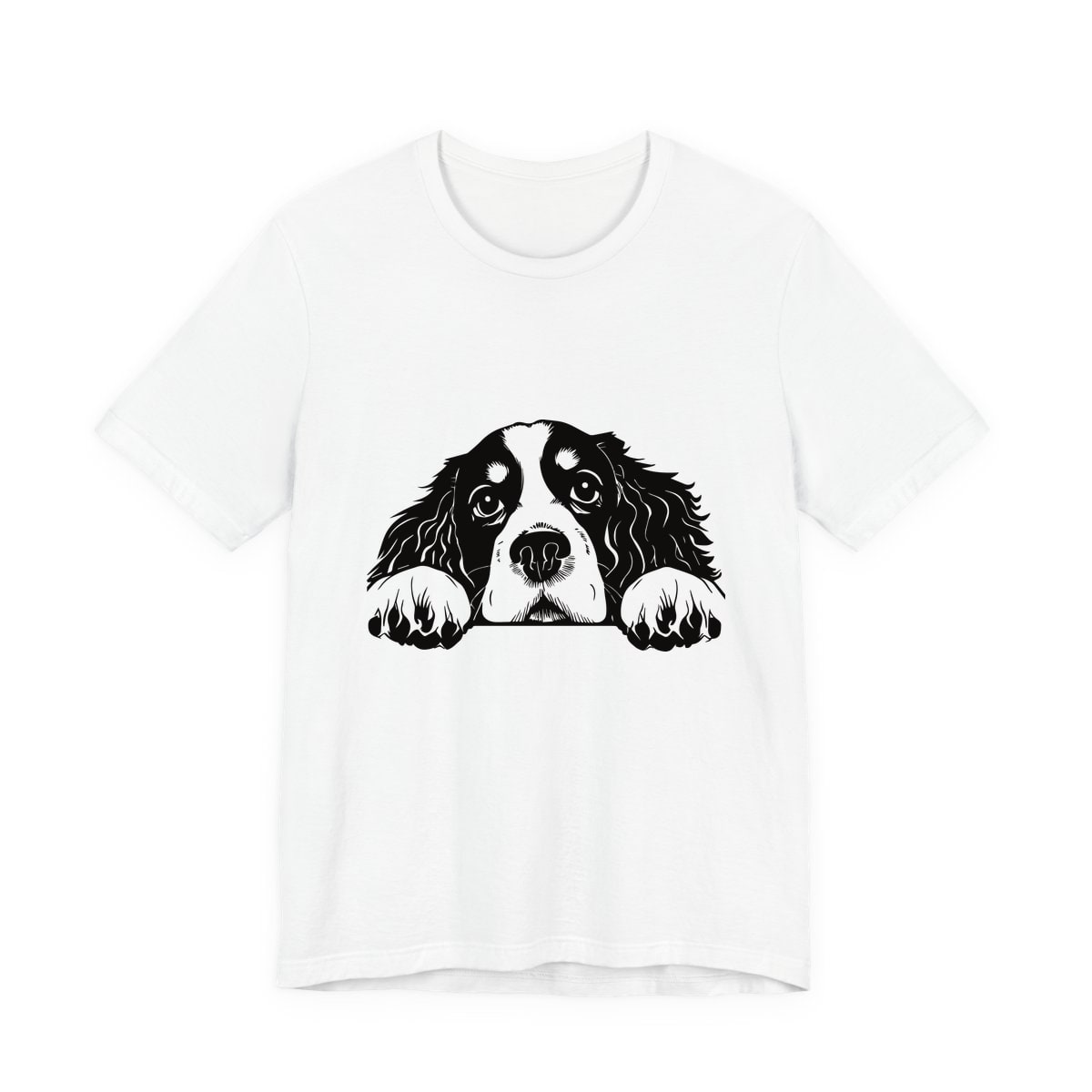 Peeking Cavalier King Charles Spaniel Jersey Tee