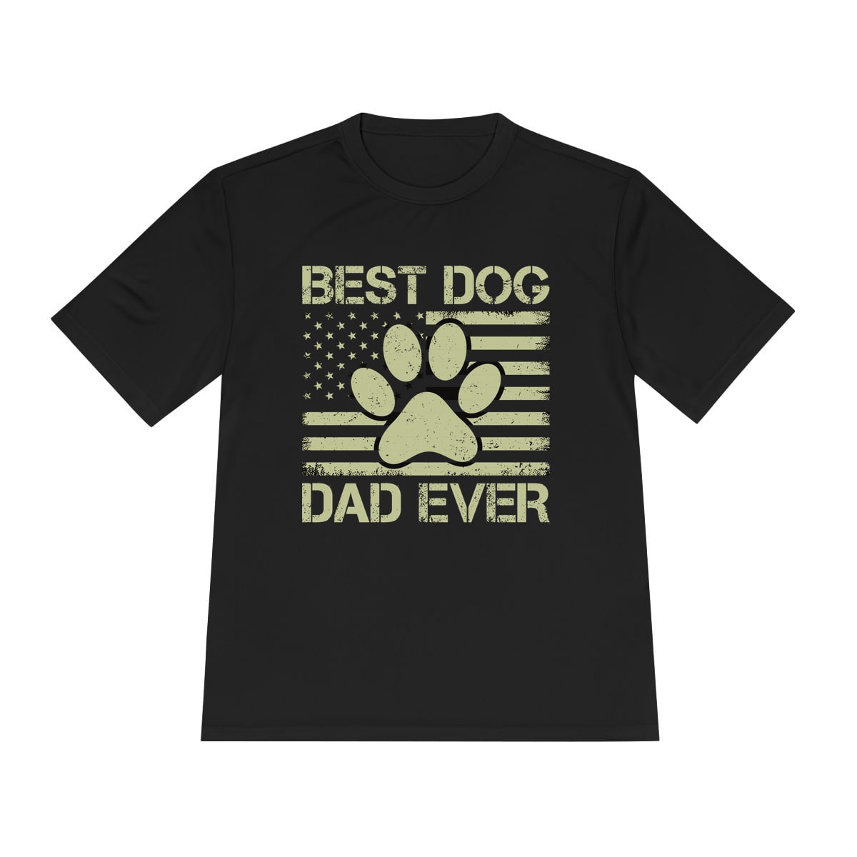 Best Dog Dad Ever Flag Paw Moisture Wicking Tee by Sport-Tek