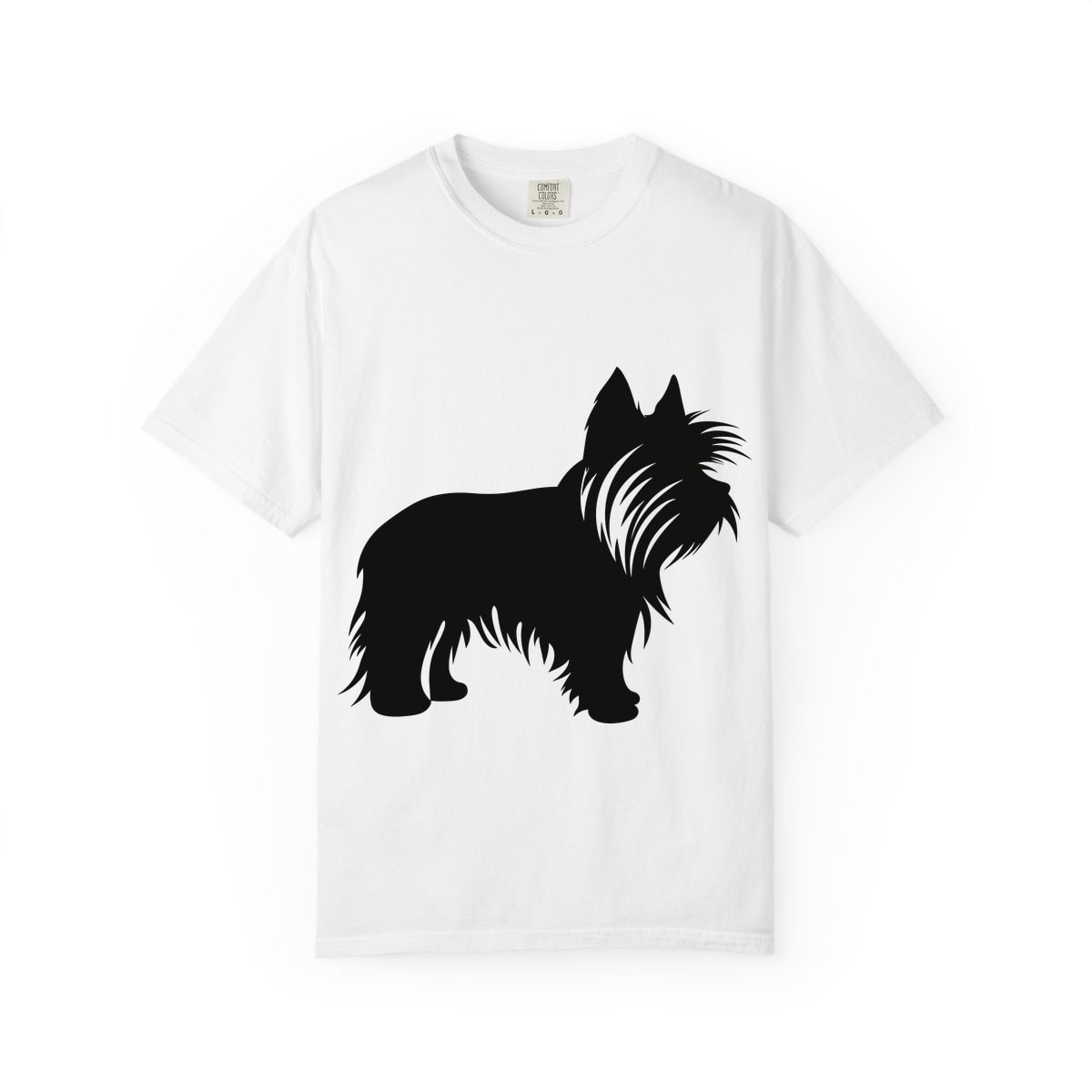 Yorkshire Terrier Silhouette standing, breed swap Comfort Colors Tee