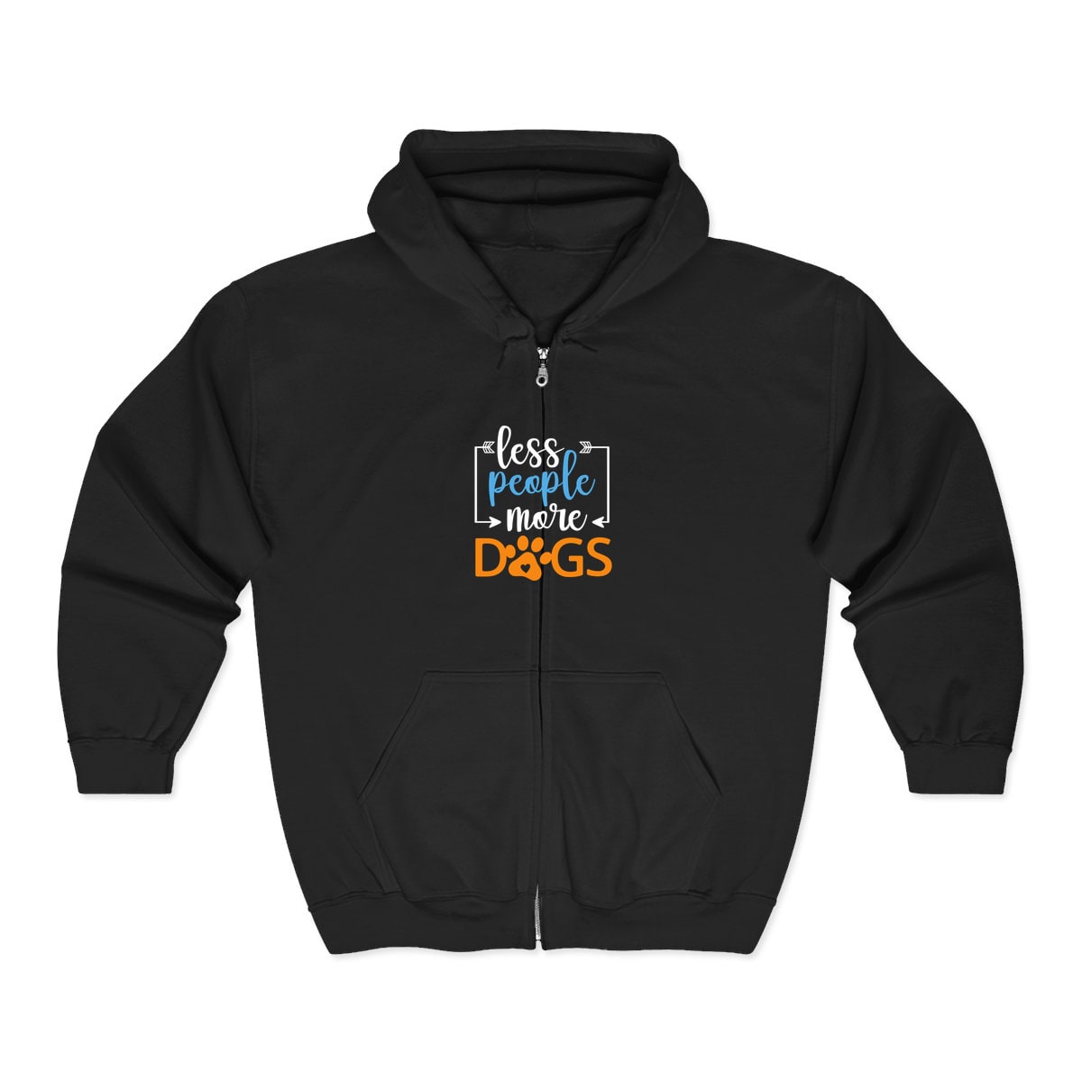 Less People More Dogs Zip Hoodie