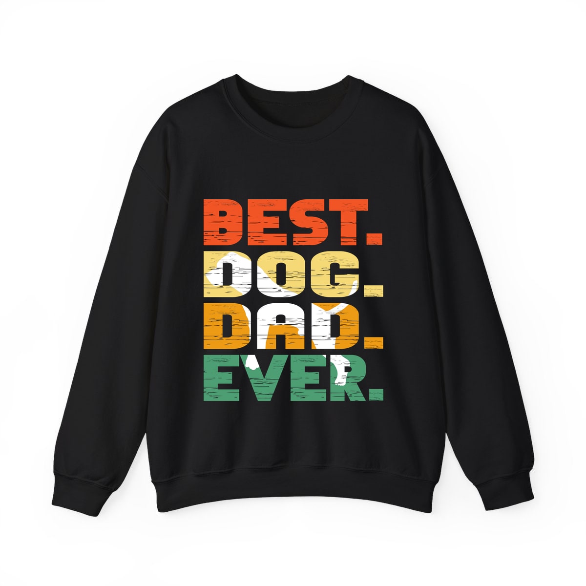 Best Dog Dad Ever Retro Stripe Crewneck Sweatshirt