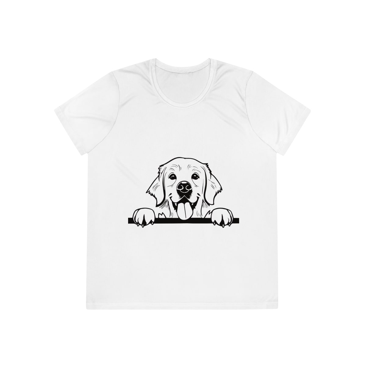 Peeking Golden Retriever Ladies Competitor Tee by Sport-Tek