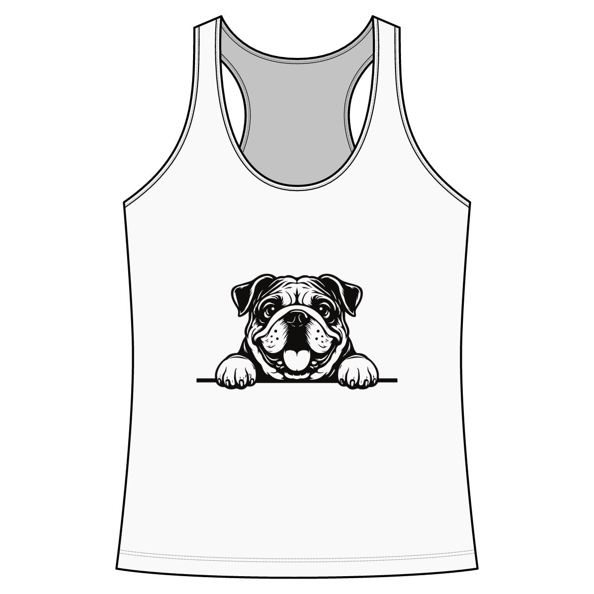 Peeking Bulldog Performance Tank