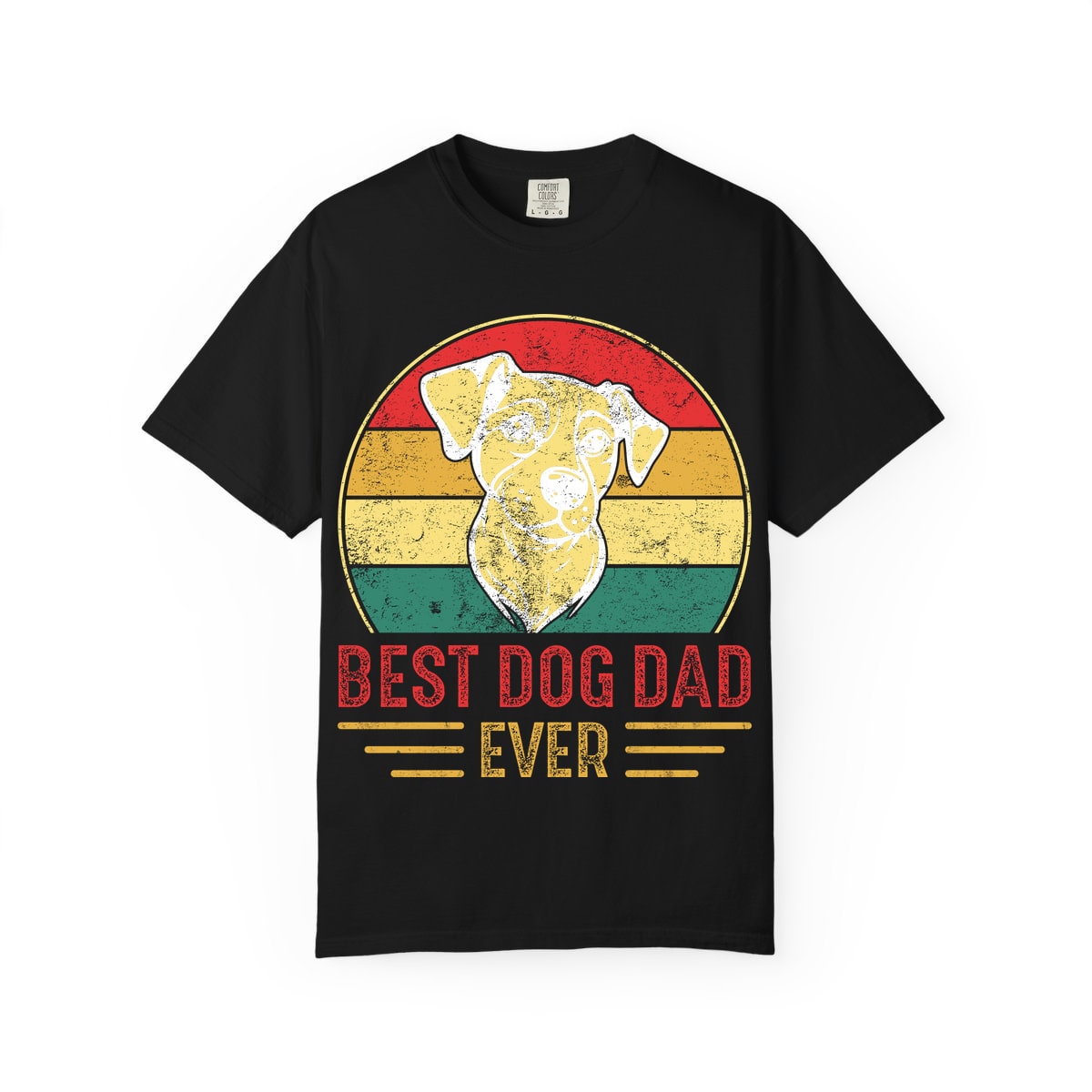 Best Dog Dad Ever Sunset Pup Comfort Colors Tee