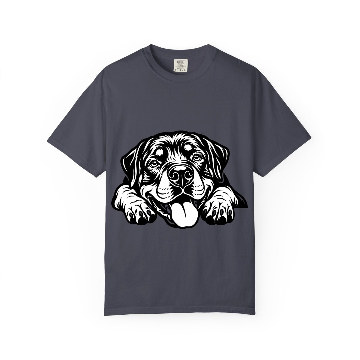 Rottweiler Peeking lying, paws forward Comfort Colors Tee