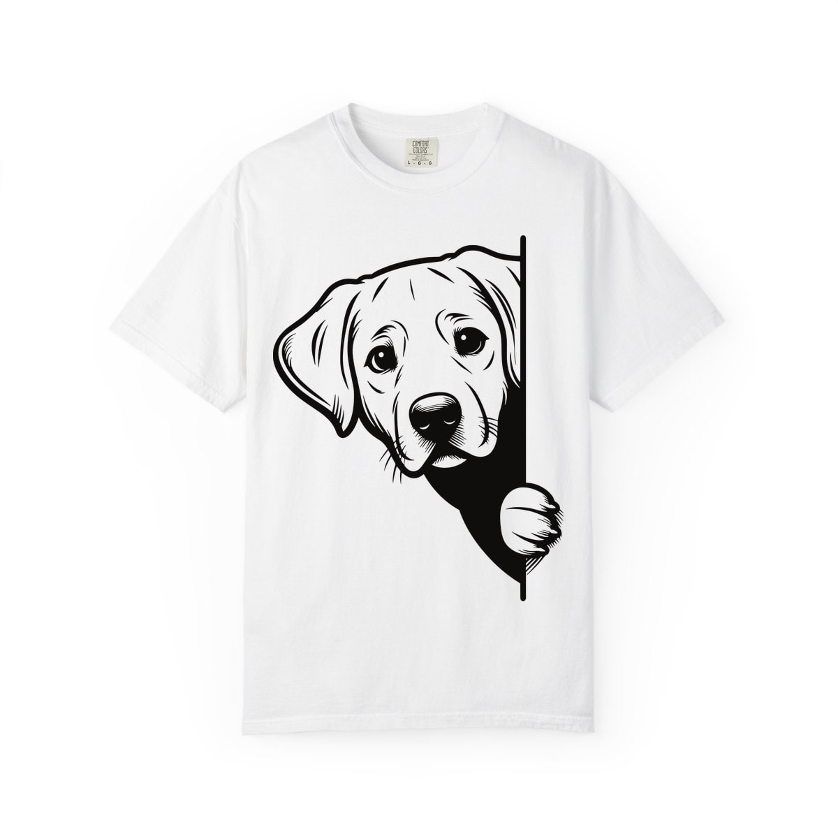 Labrador Retriever Peeking peeks from side edge Comfort Colors Tee