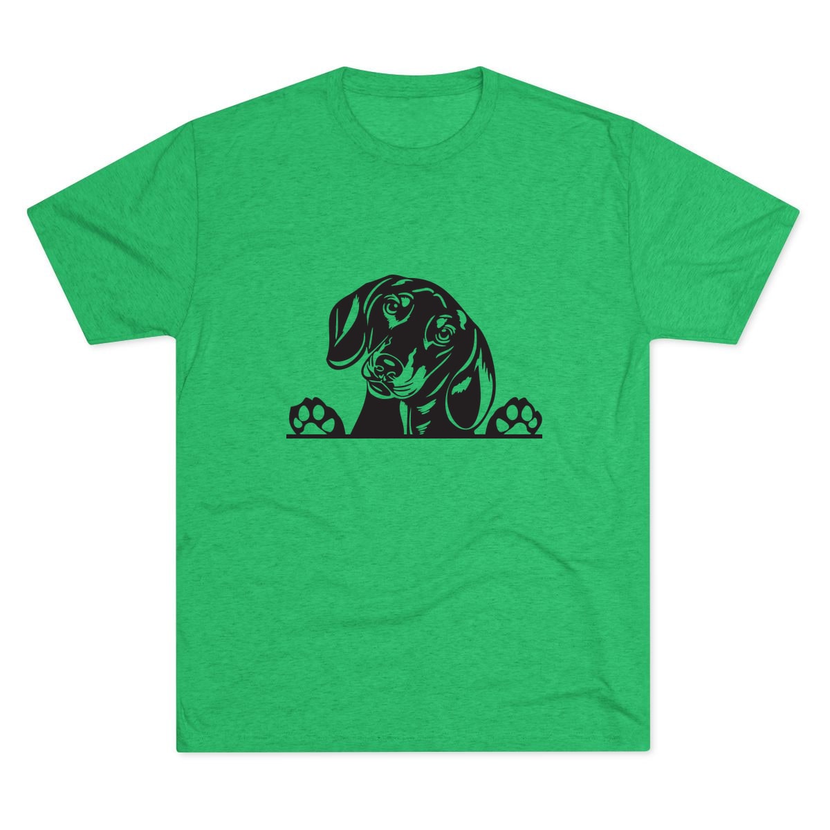 Peeking Dachshund Tri-Blend Tee