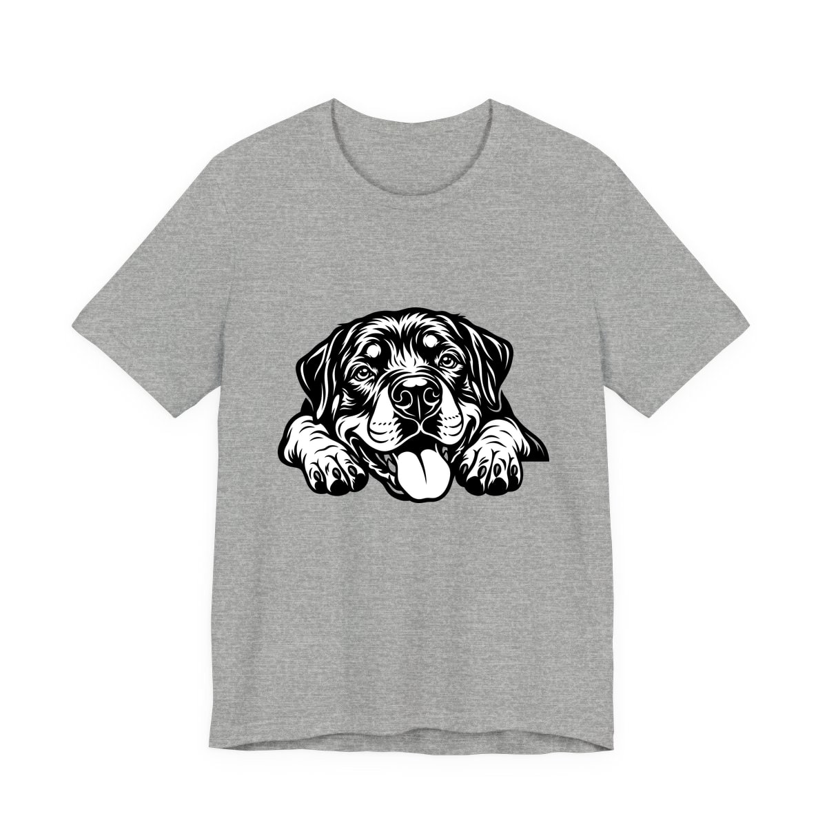 Rottweiler Peeking lying, paws forward Jersey Tee