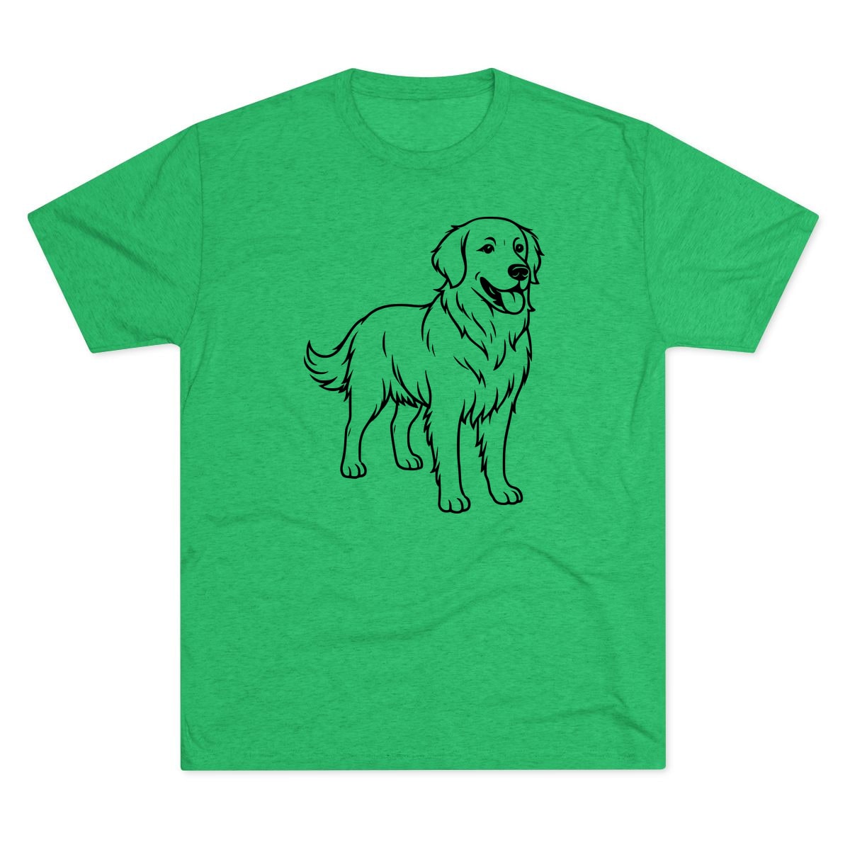 Golden Retriever Portrait outline full body Tri-Blend Tee