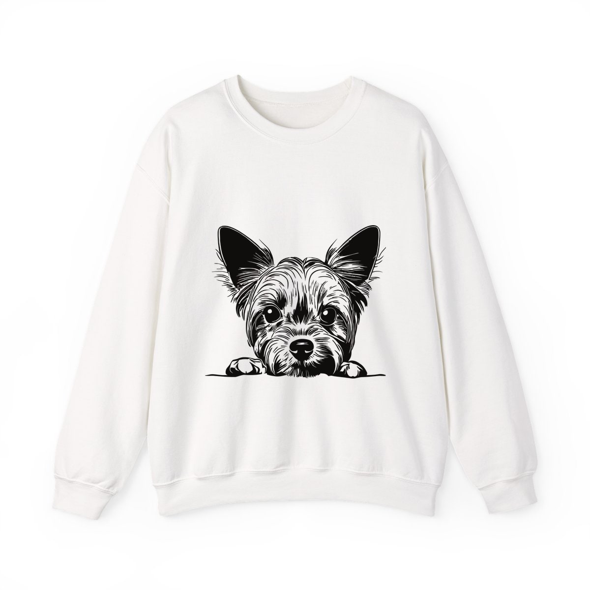 Peeking Yorkie Crewneck Sweatshirt