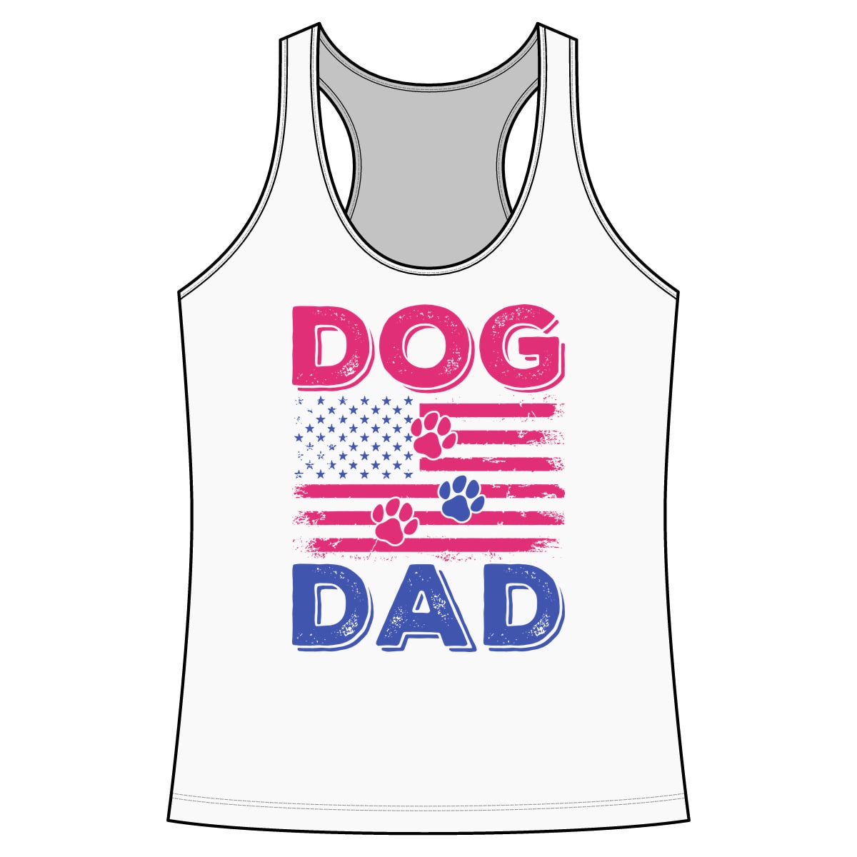 Dog Dad American Flag Performance Tank