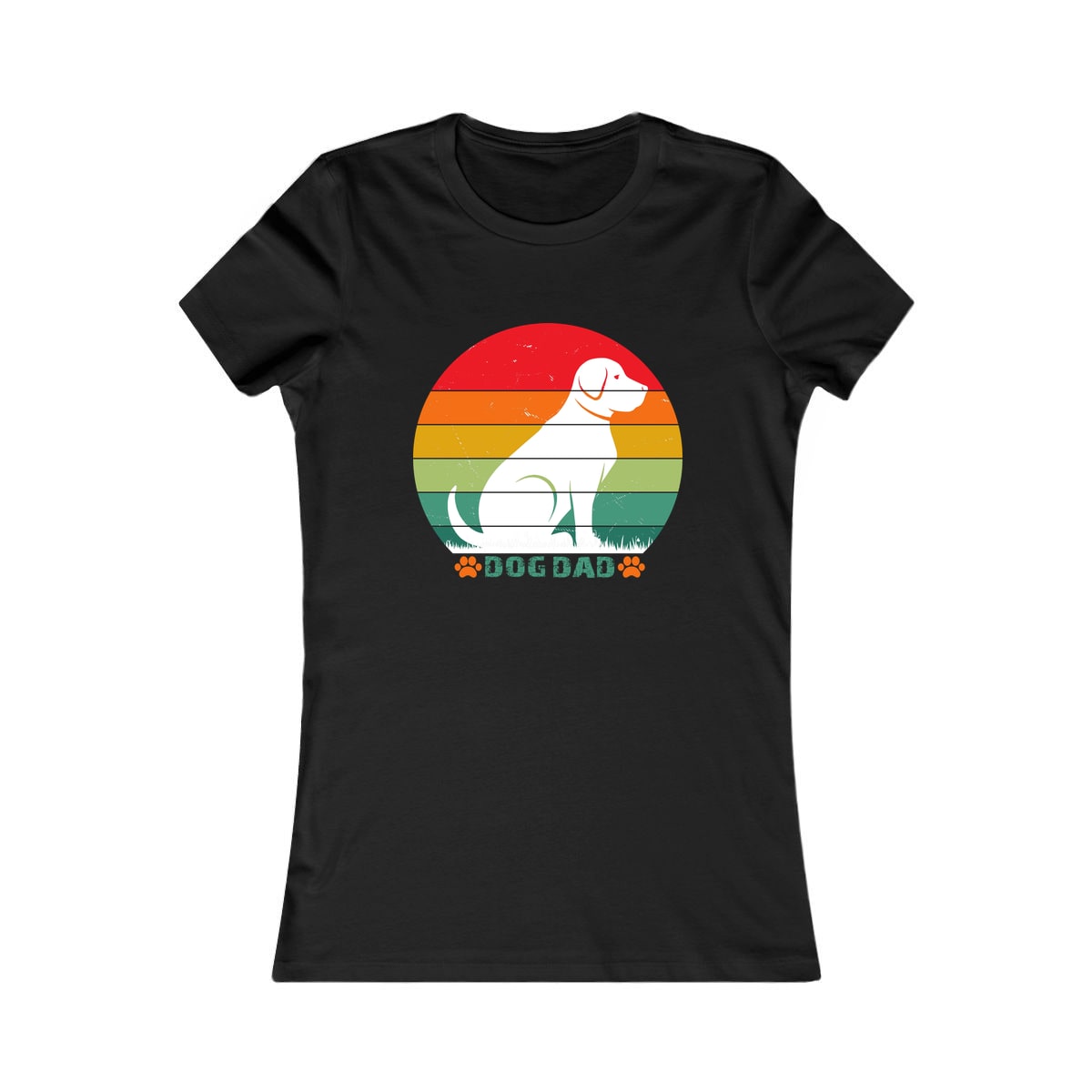 Dog Dad Retro Sunset Women's Shirt