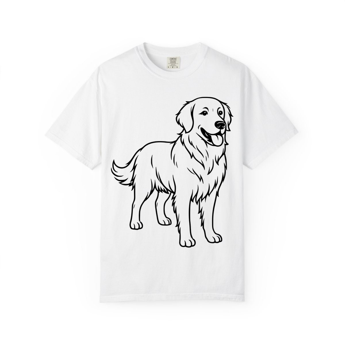 Golden Retriever Portrait outline full body Comfort Colors Tee