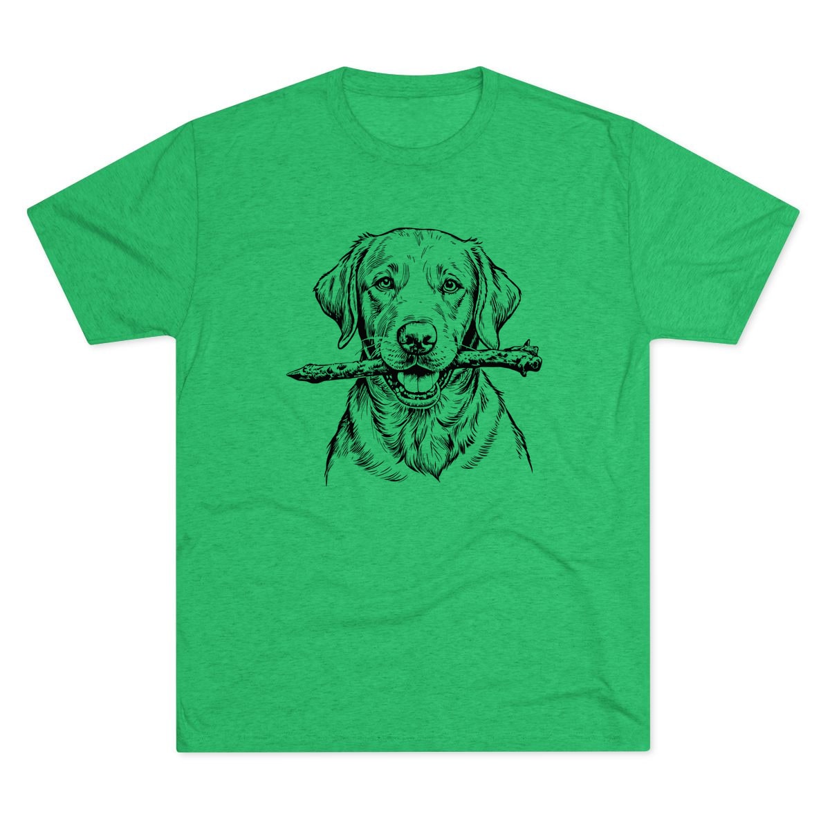 Labrador Retriever Sketch stick in mouth Tri-Blend Tee