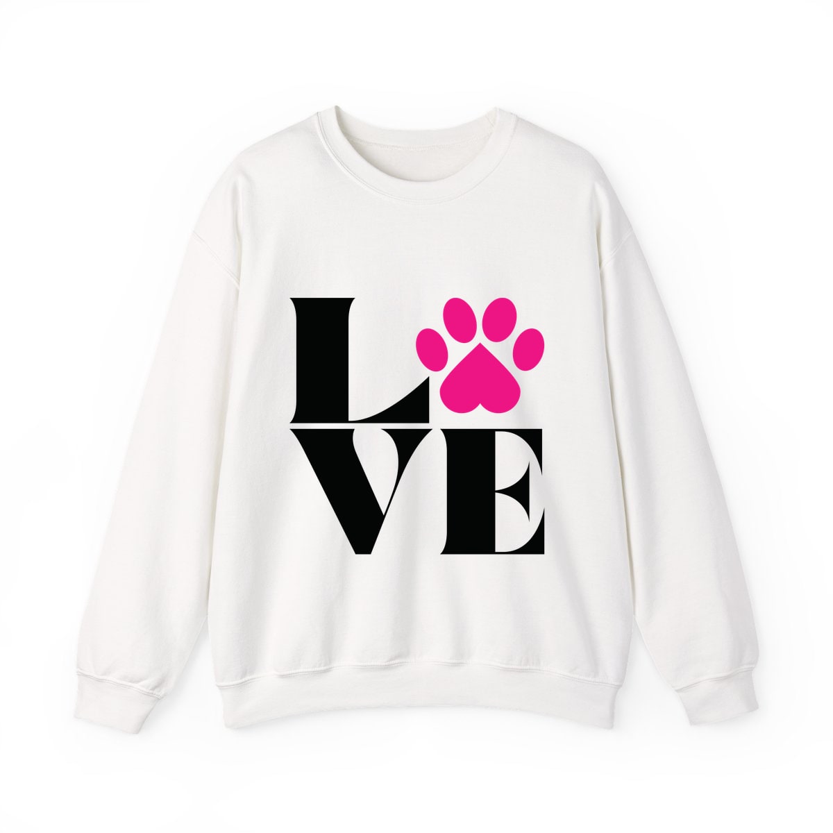 Love With Paw Print Crewneck Sweatshirt