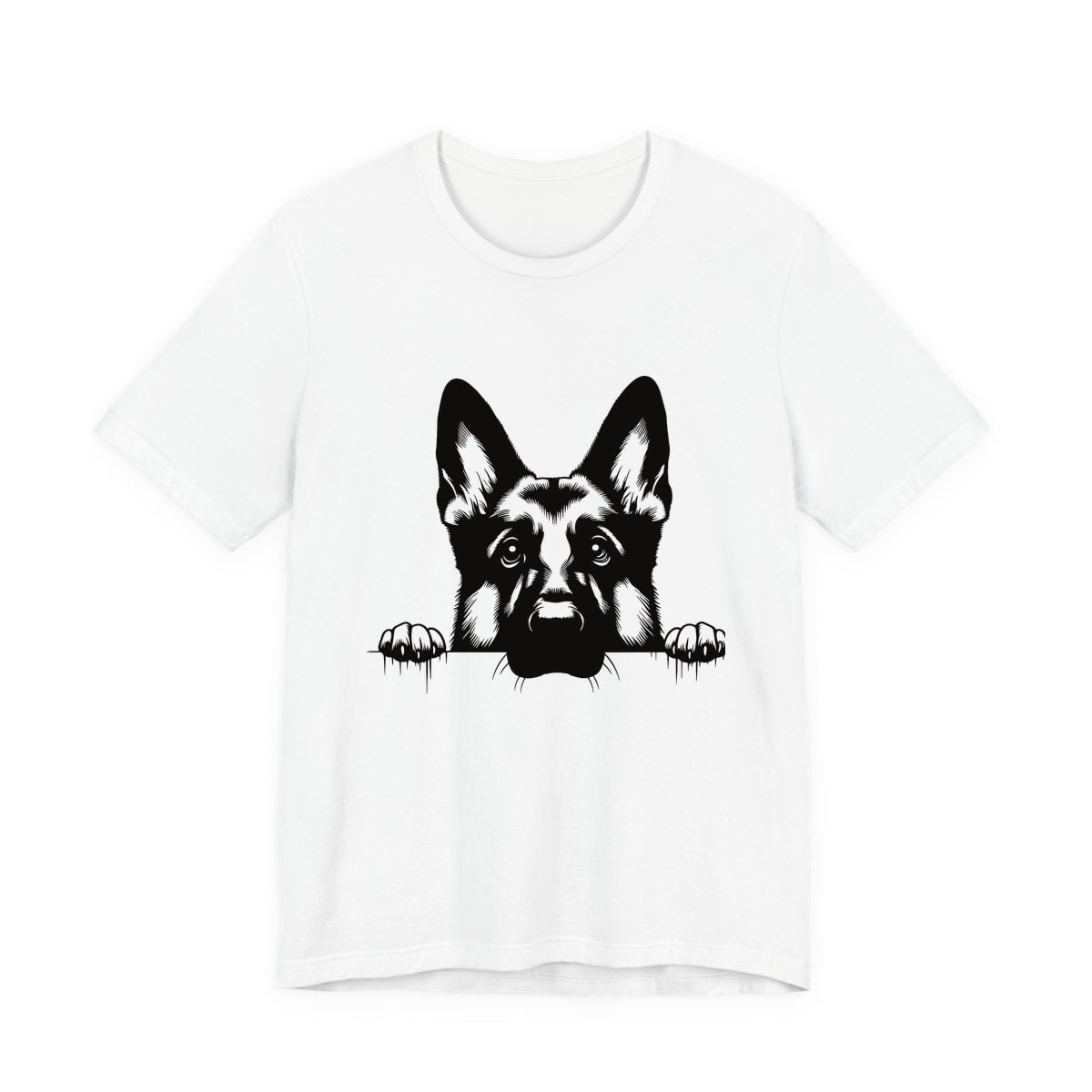 Peeking German Shepherd Jersey Tee