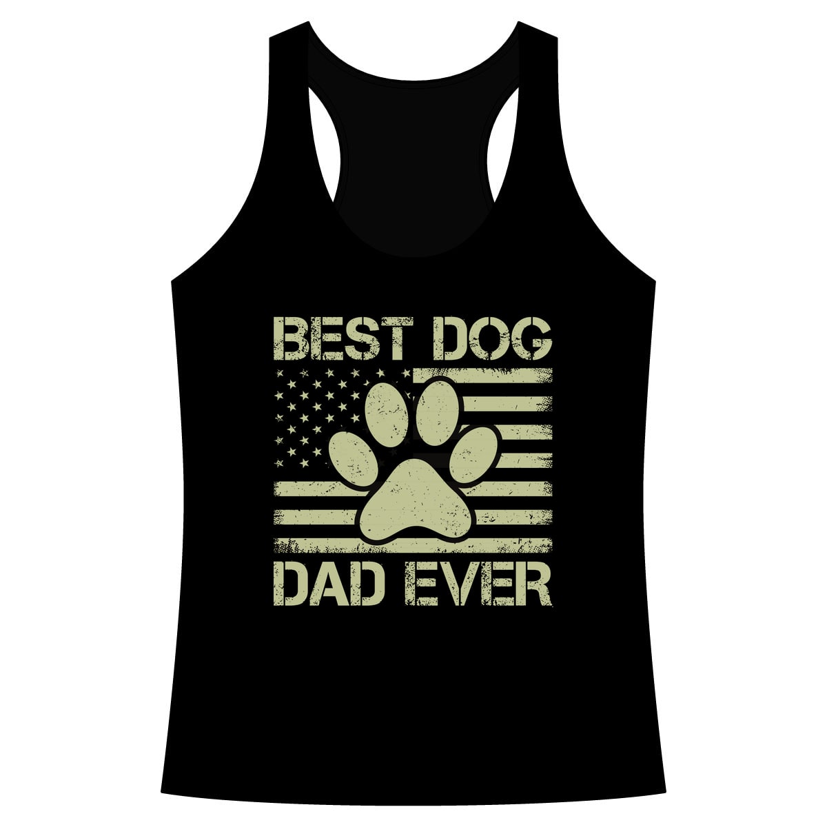 Best Dog Dad Ever Flag Paw Performance Tank