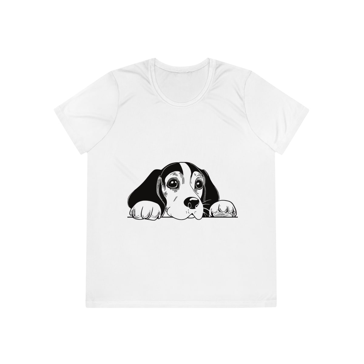 Peeking Beagle Ladies Competitor Tee by Sport-Tek