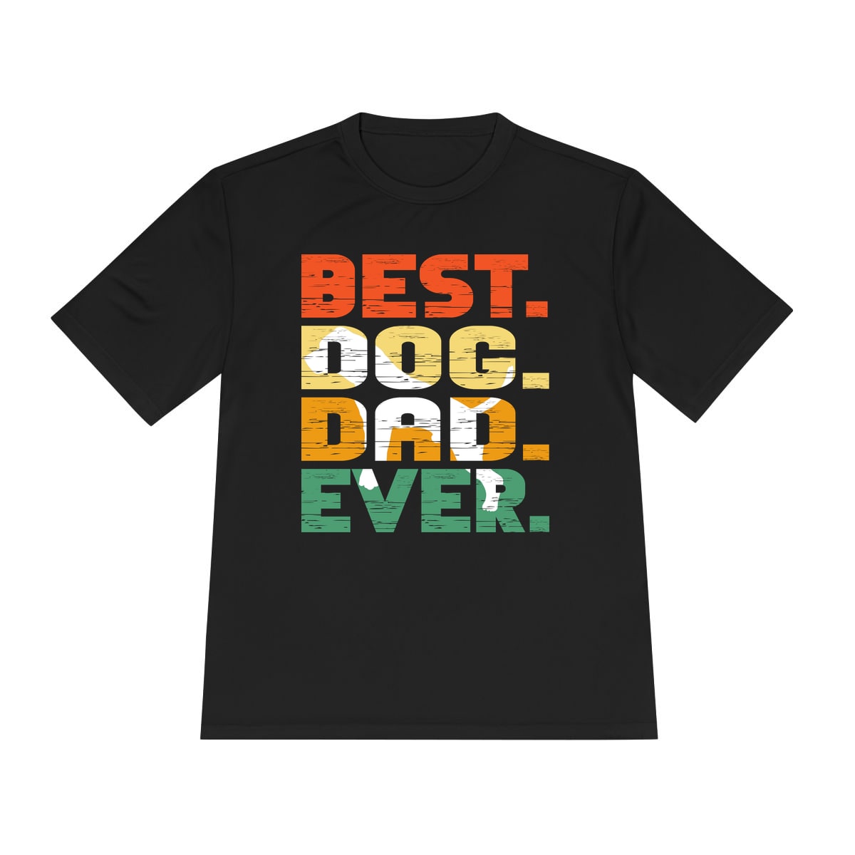 Best Dog Dad Ever Retro Stripe Moisture Wicking Tee