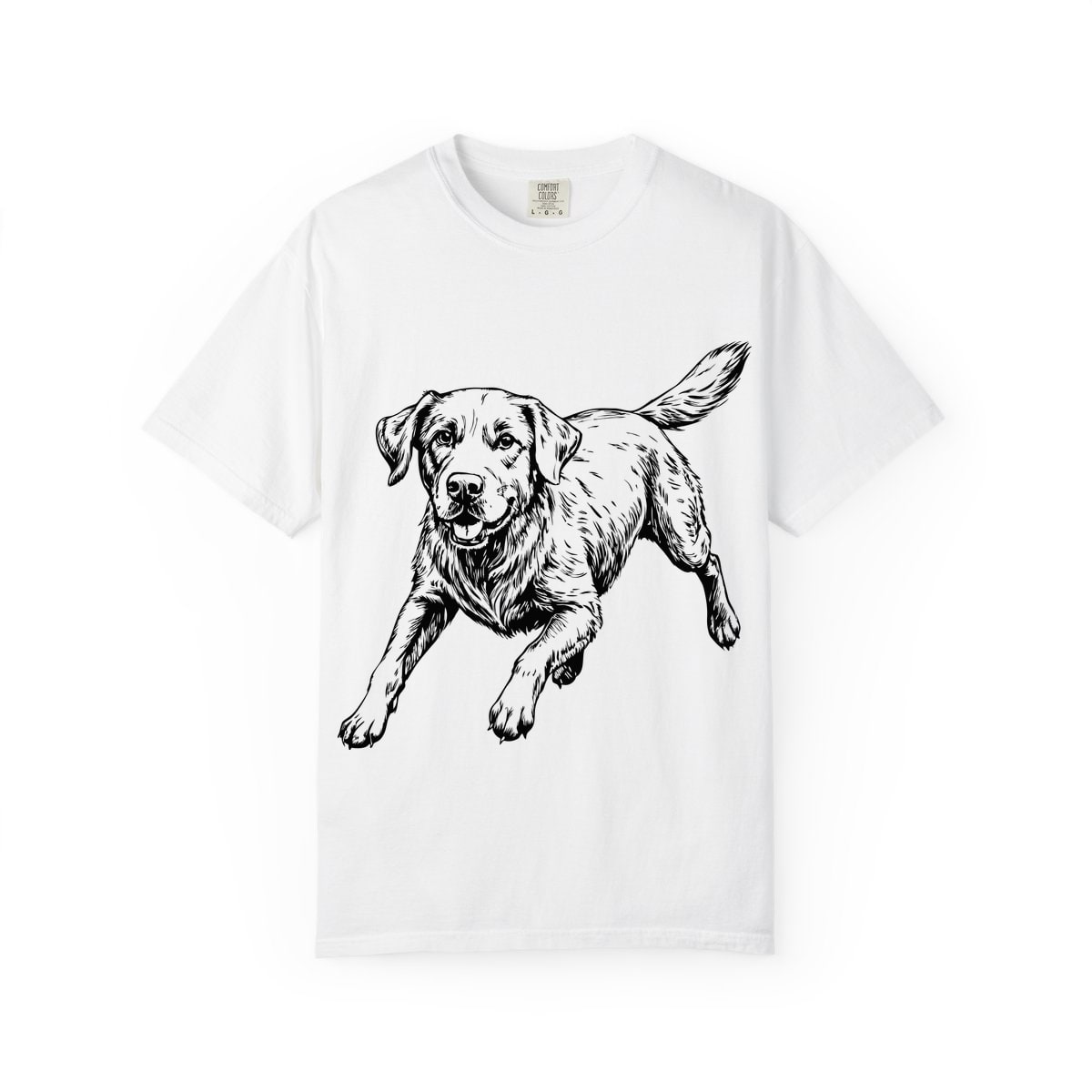 Labrador Retriever Sketch running Comfort Colors Tee
