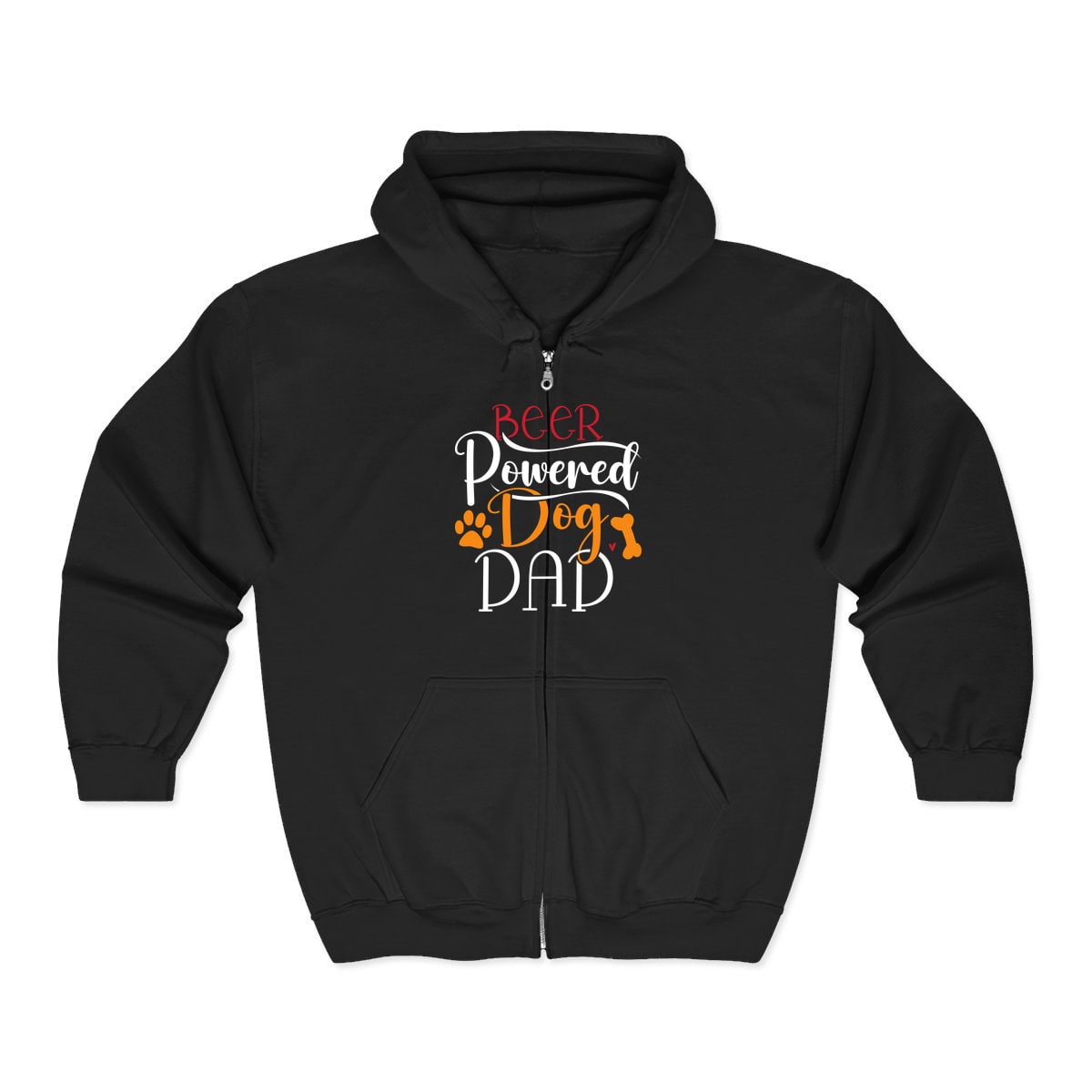 Beer Powered Dog Dad Zip Hoodie