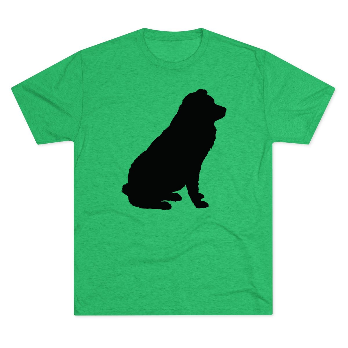 Australian Shepherd Silhouette sitting, breed swap Tri-Blend Tee