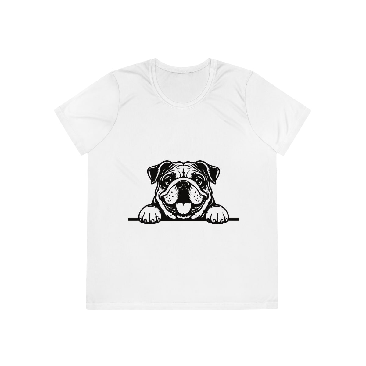 Peeking Bulldog Ladies Competitor Tee by Sport-Tek