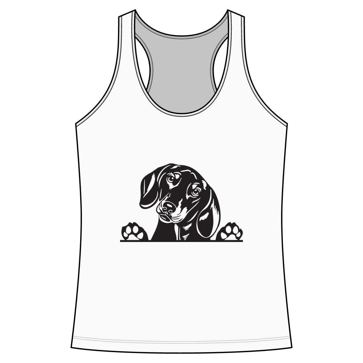 Peeking Dachshund Performance Tank